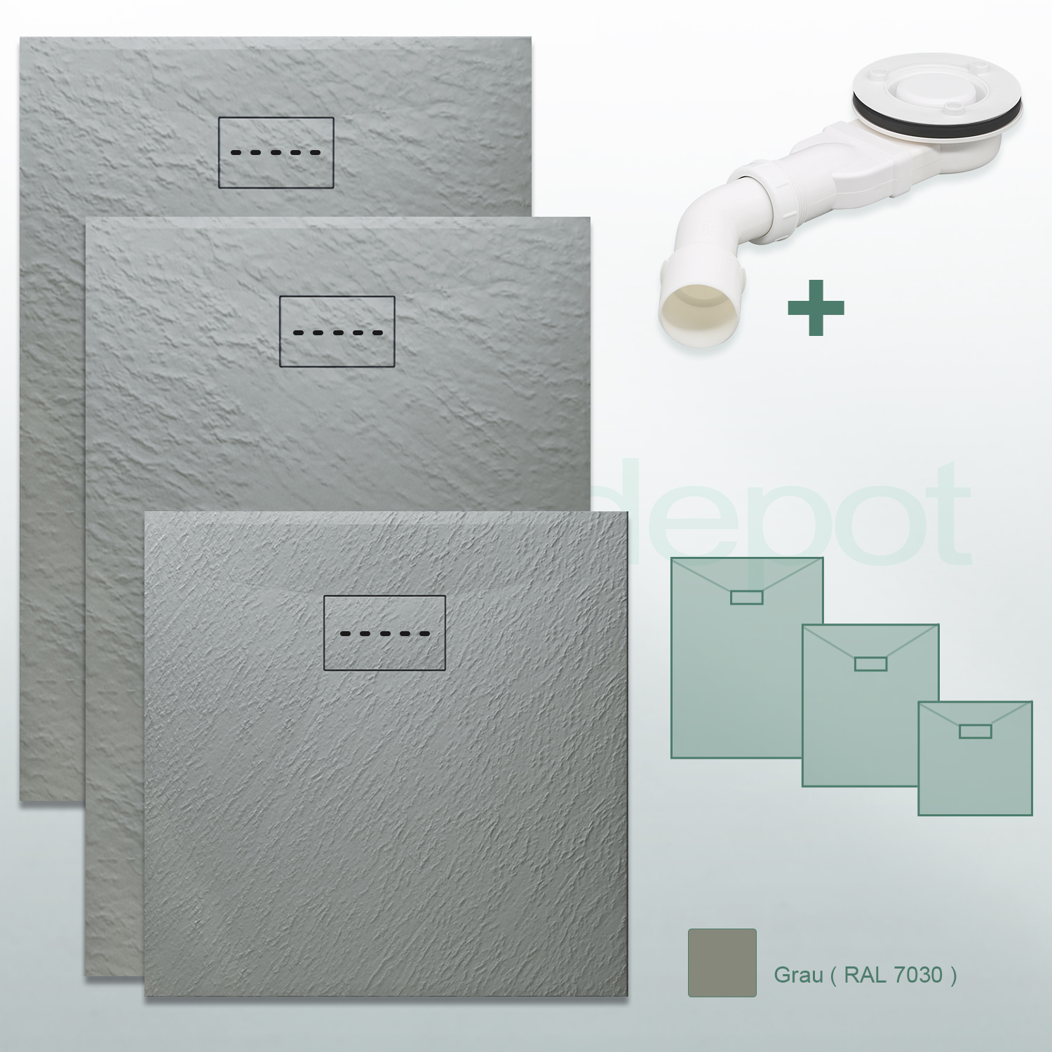 Bild 41 - SONNI Design Duschwanne Super Flache Duschtasse aus SMC Antirutsch Brausewanne