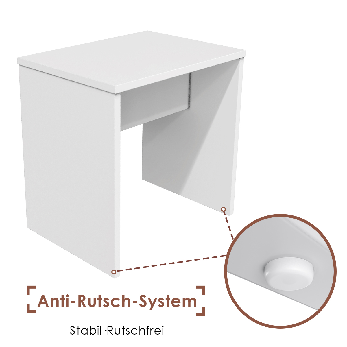 Bild 7 - Schminktisch mit Spiegel Hocker Frisiertisch set mit 3 Schubladen aus Massivholz